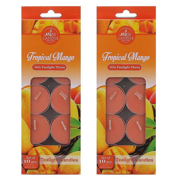 Combo 2 hộp nến tealight thơm Miss Candle FTRAMART MIC0147 Tropical Mango (Hương trái cây)