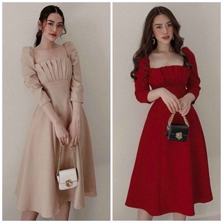 Đầm xếp li ngực tay lỡ 2 màu (kèm hình thật)