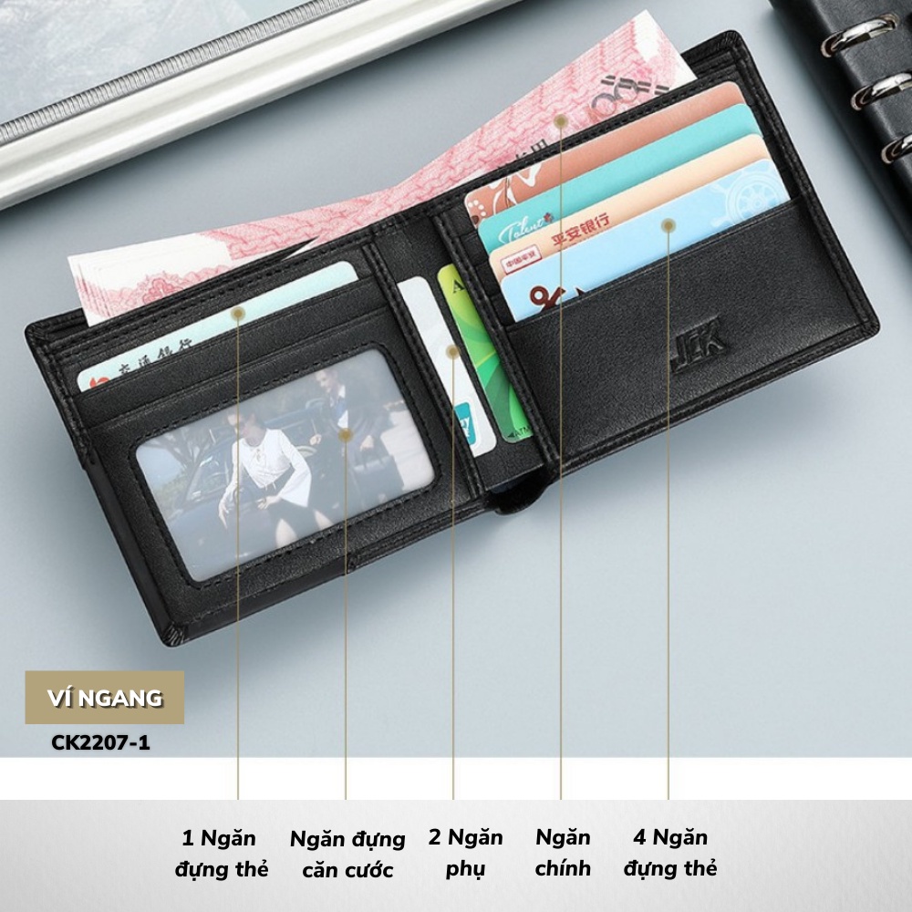 Ví Ngắn Nam Cao Cấp CoilenKlaon,Chất liệu da bò nhập khẩu,Ví da nam dáng đứng đựng tiền và thẻ mini nhỏ gọn- 𝑰𝑩𝑨𝑮