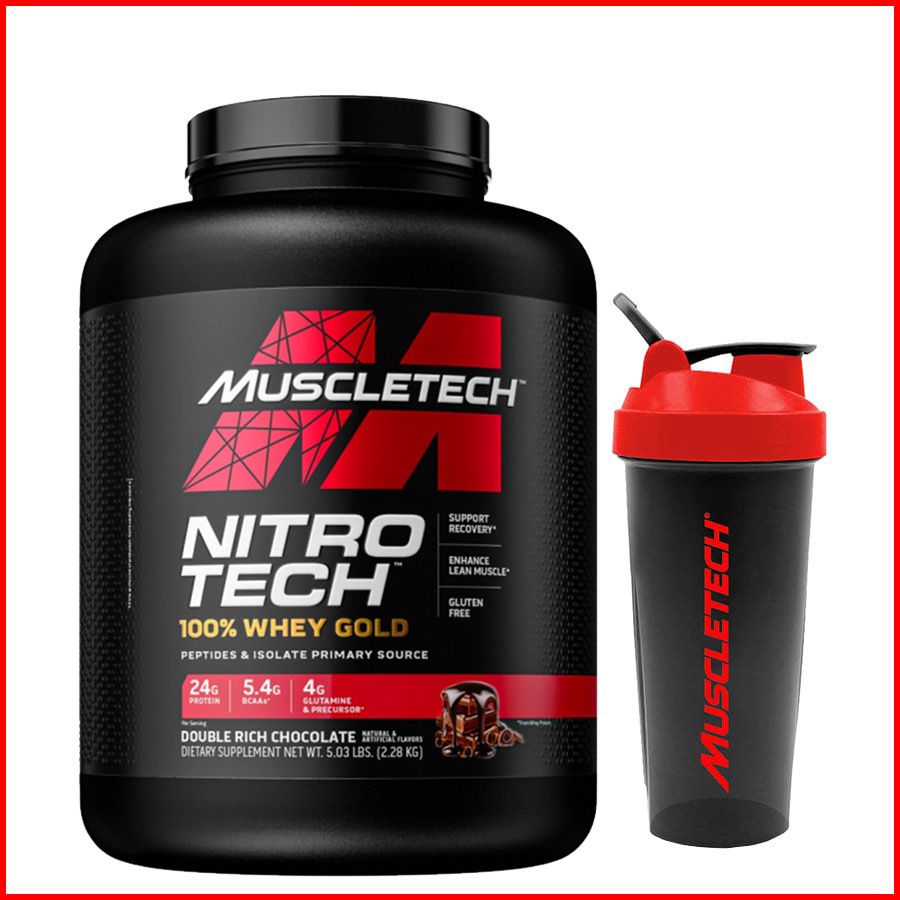 Sữa tăng cơ Nitro Tech 100% Whey Gold Size 5lbs - NHIỀU HƯƠNG VỊ  - KÈM QUÀ TẶNG - HÀNG CHÍNH HÃNG MUSCLETECH USA