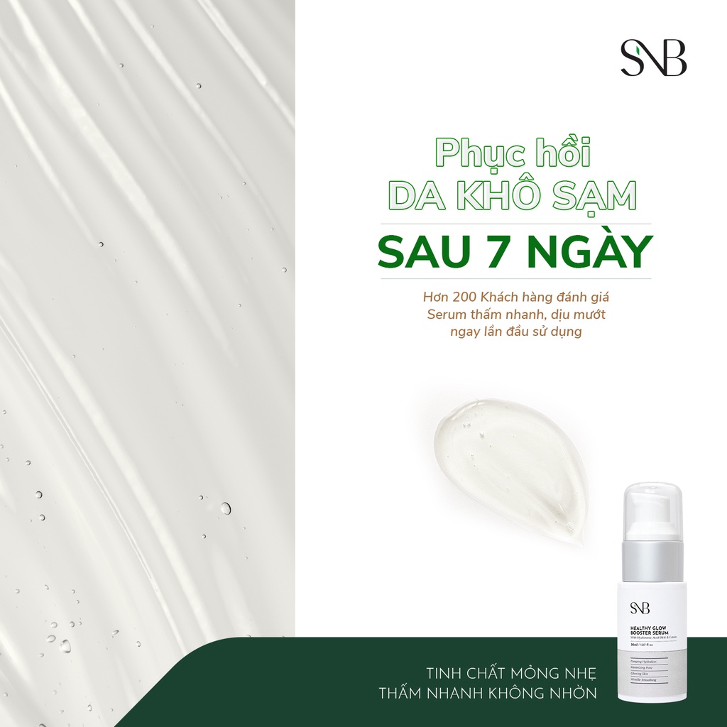 Tinh Chất Phục Hồi Sáng Da HEALTHY GLOW BOOSTER SERUM SNB 30ml Phục Hồi Màng Bảo Vệ Cho Da, Giúp Da Khoẻ Mạnh Căng Bóng