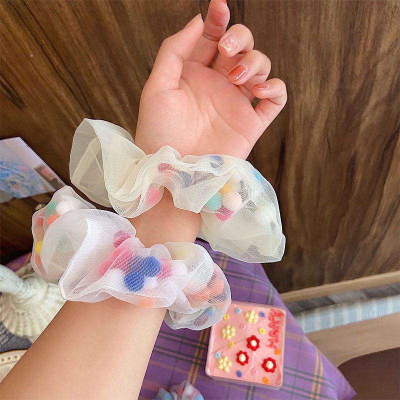 1 Dây Cột Tóc Co Giãn Màu Sắc Ngọt Ngào Phong Cách Hàn Quốc Cho Nữ