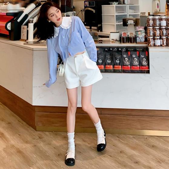 Giày Da Đế Dày Phối Màu Phong Cách Pháp Thời Trang Mùa Hè 2022 Cho Nữ