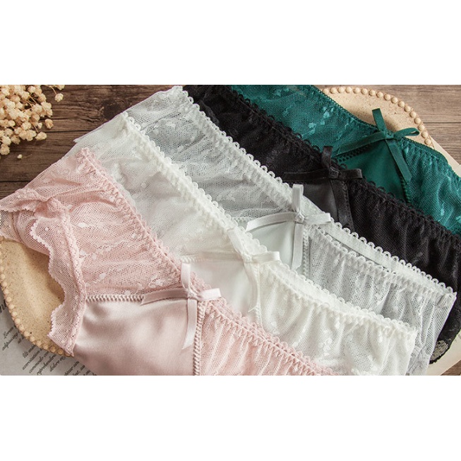 Quần Lót Nữ Ren Hoa Phối Lụa Satin Thời Trang Xuất Đông Âu . Hàng Loại Đẹp.