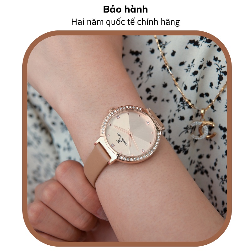 Đồng hồ nữ Daniel Klein Watch DK.1.12847 mặt nhỏ đính đá, kính cứng chống xước, chống nước, dây thép đeo tay cao cấp