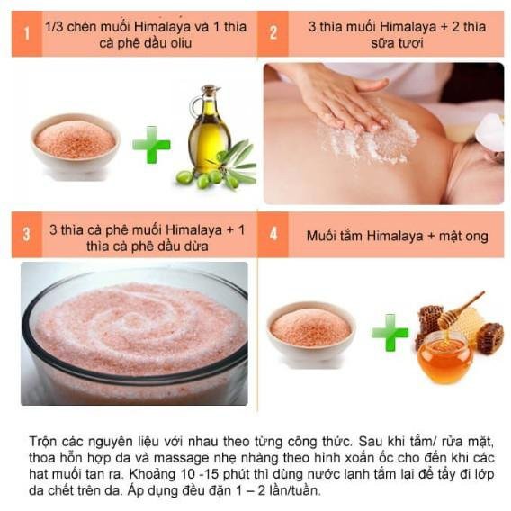 [COMBO 5] Túi 300g đá muối ngâm chân tắm Khoáng Hồng Himalaya Dạng Hạt shopmt89