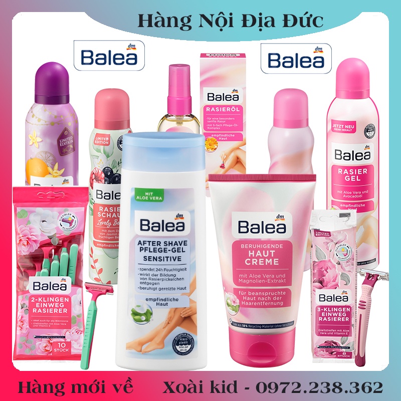 Bộ Bọt/Gel cạo lông Balea Đức - Nội địa Đức Đủ Bill