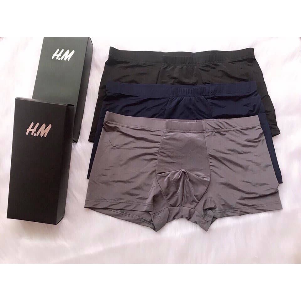 Hộp 4 Quần Lót Boxer, Sip Đùi Thun Lạnh Cao Cấp Kháng Khuẩn Ngăn Mùi Dành Cho Nam