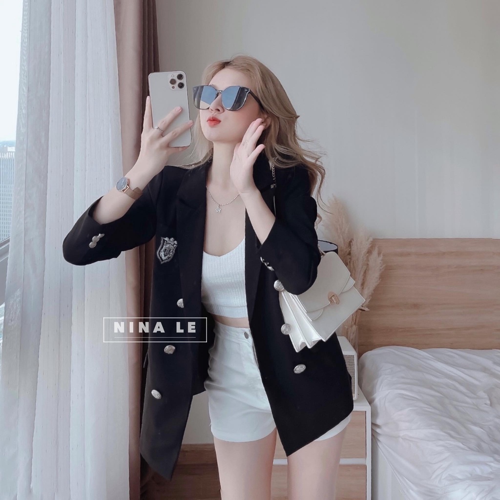Áo khoác vest mangto dáng dài logo áo blazer công sở TL266