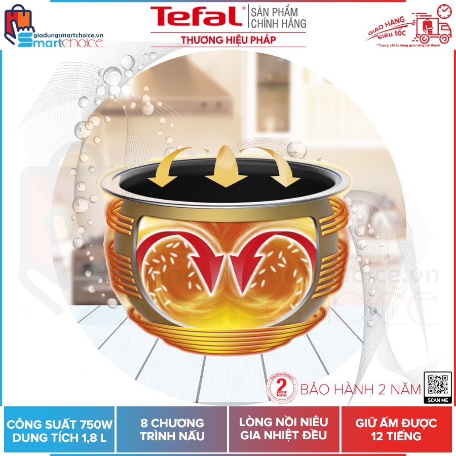 Nồi cơm điện tử Tefal RK732168 – 1.8L