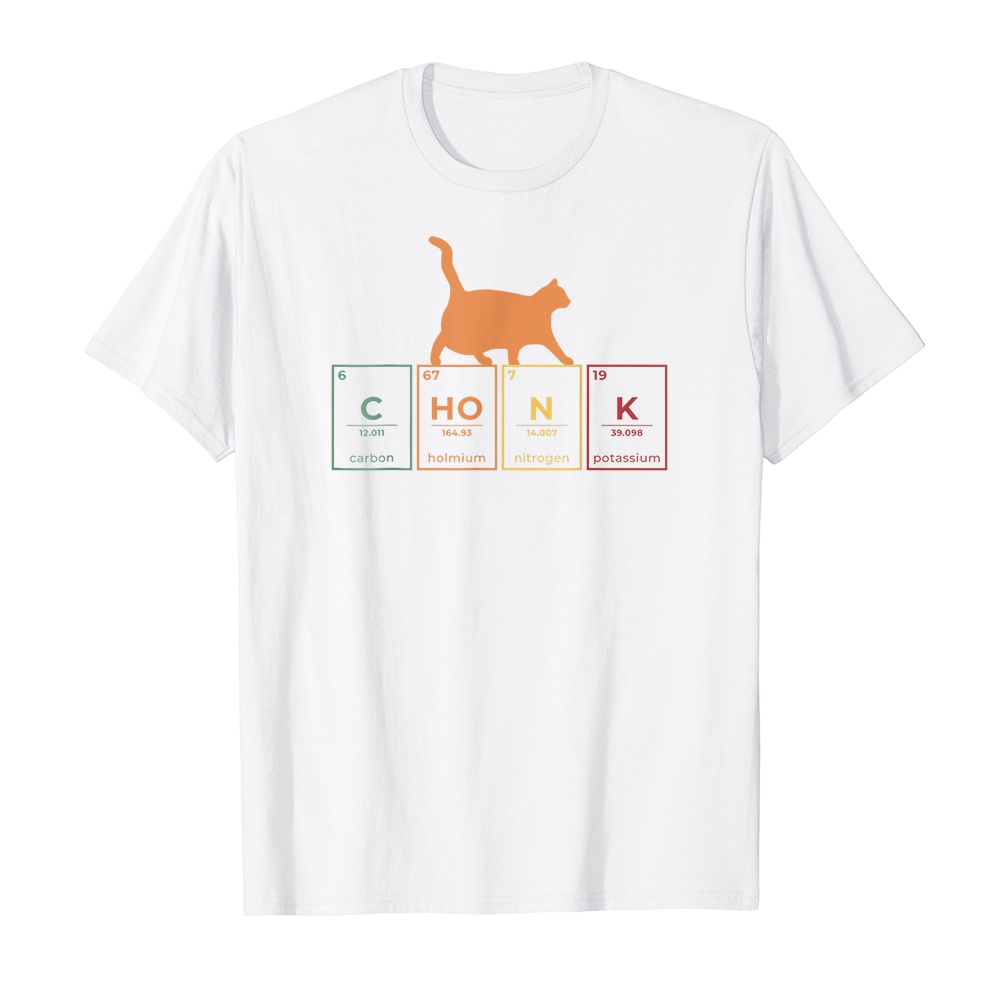 Áo thun cotton unisex HTFashion in hình Funny Chonk Scale Cat Meme Memes-7801