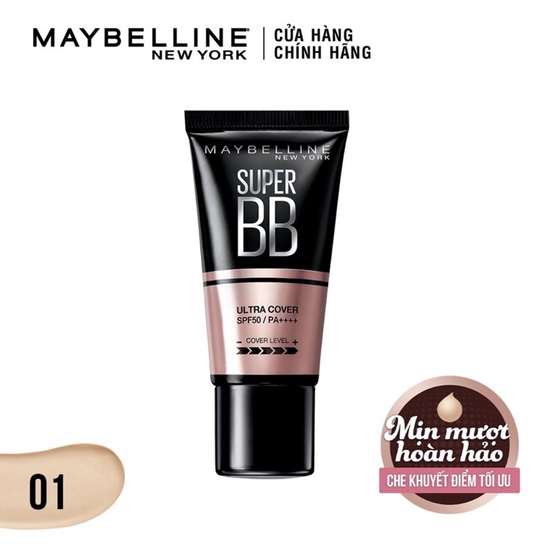 Kem Nền Trang Điểm Maybelline Super BB Ultra Cover SPF50/PA++++ 30ml