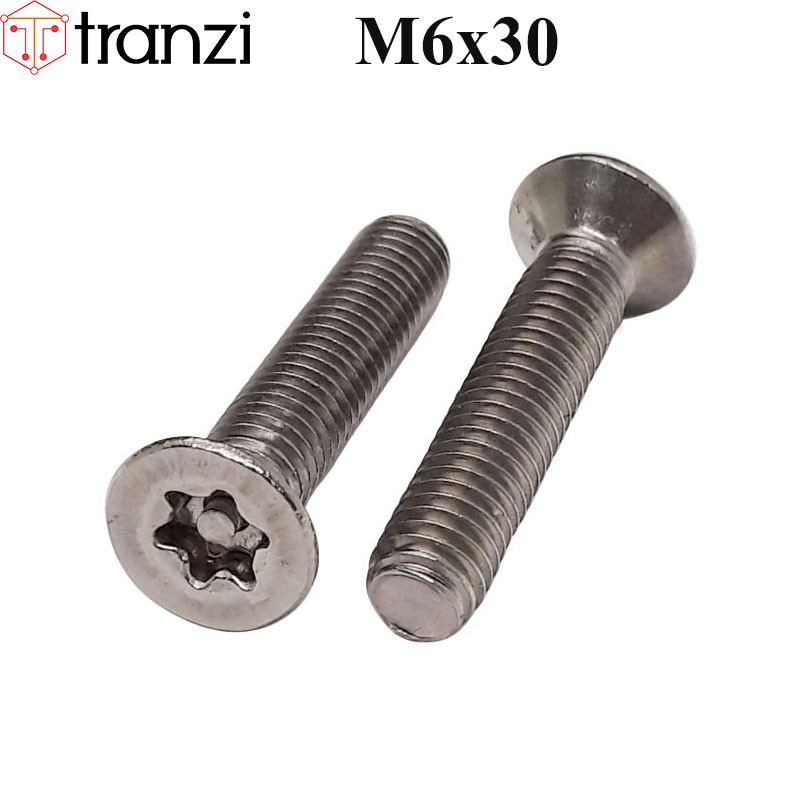Vít hoa thị 6 cạnh đầu bằng inox 304 có nhân M6x30 - túi 10 cái