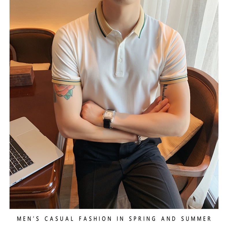 Áo polo nam trơn cổ bẻ - Áo thun nam vải cá xấu cotton tay ngắn thoáng mát&lt;Hàng Cao Cấp&gt; A02