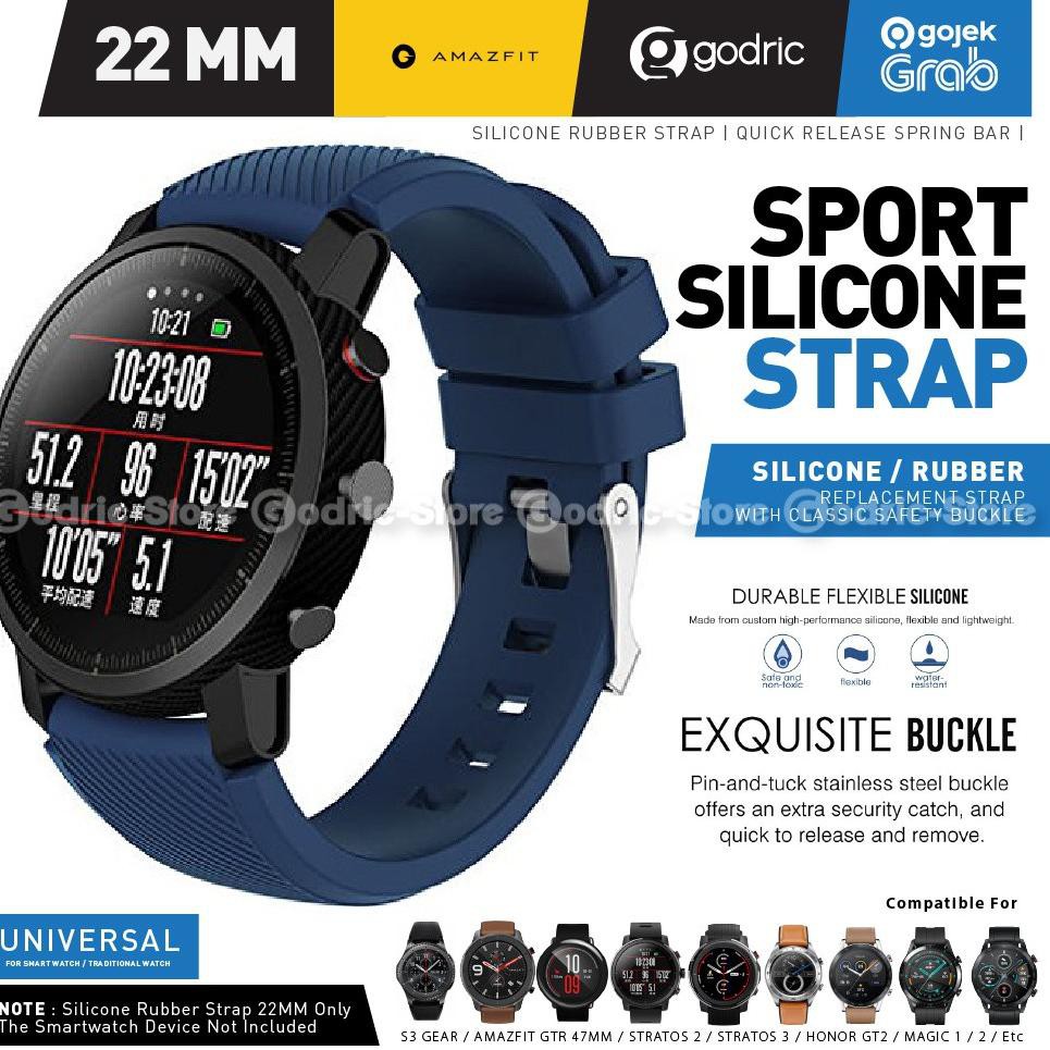 Dây Đeo Silicon Thay Thế Cho Đồng Hồ Thông Minh Xiaomi Amazfit Gtr 47mm / Pace Stratos 3 / Ticwatch Pro