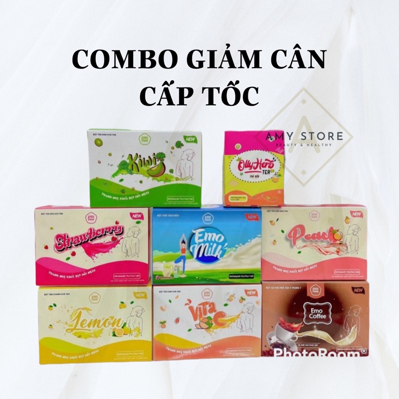 Liệu Trình Giảm Cân Cấp Tốc Emoslim An toàn 7 vị + Trà bứa - Tặng quà