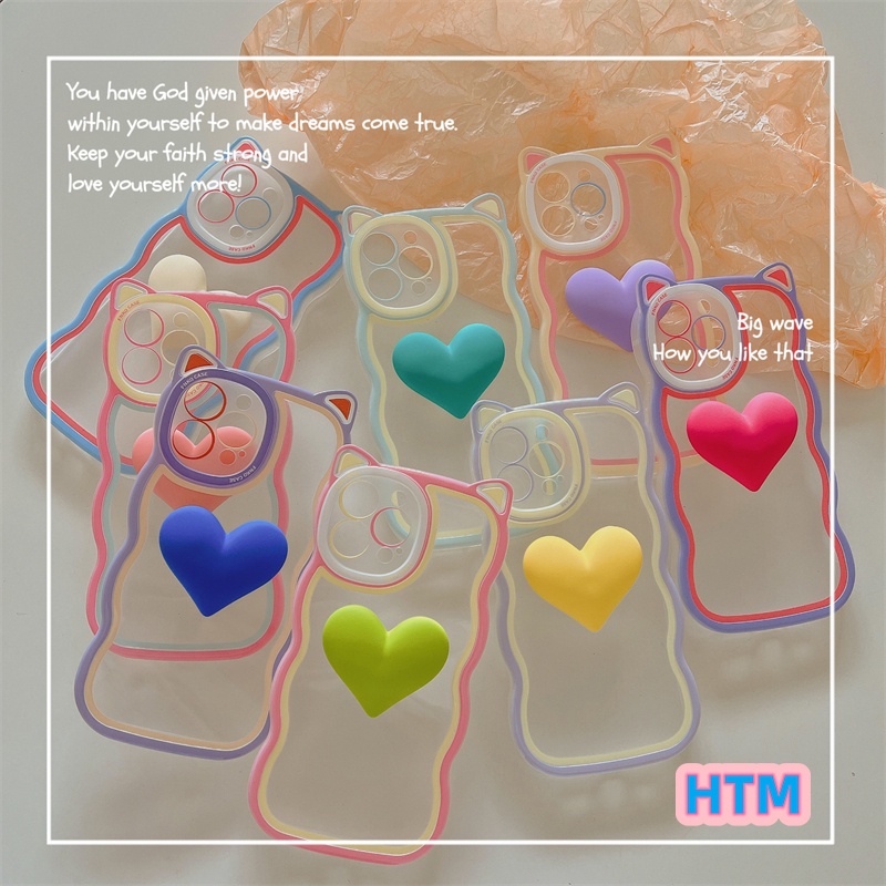 Ốp Lưng Chất Liệu TPU silicone Trong Suốt Hình Tai Mèo Cho iPhone 13 12 Pro Max 13Pro XS Max X XR 7 8 Plus