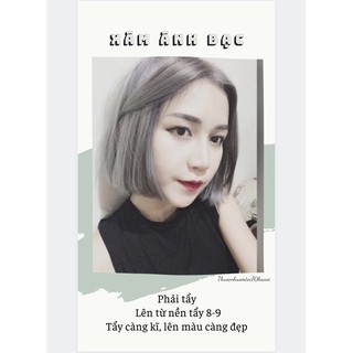 [PHẢI TẨY] Thuốc nhuộm XÁM ÁNH BẠC kèm trợ oxy