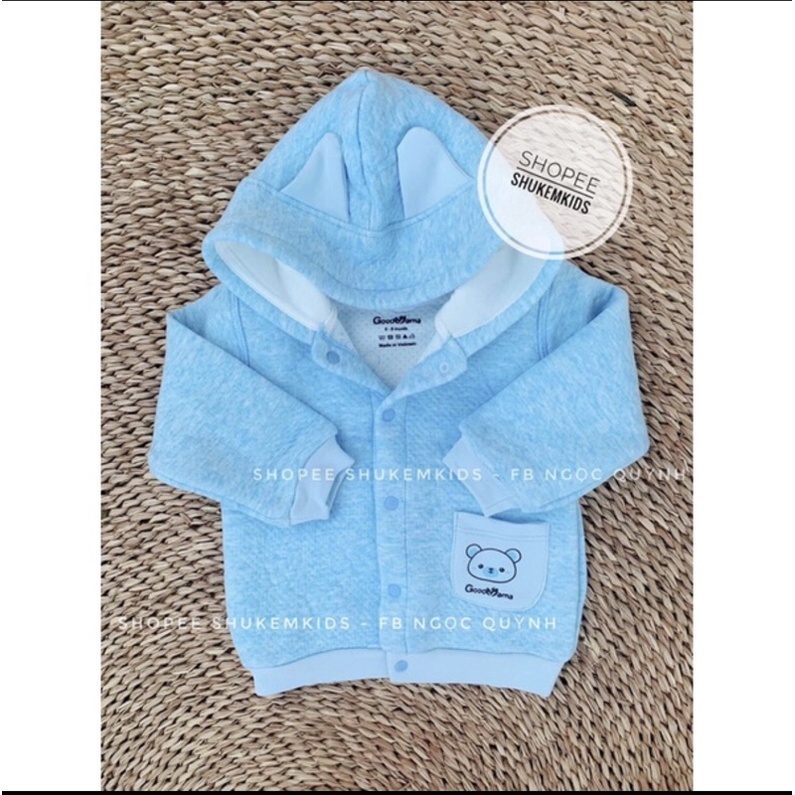 Khoác trần bông có tai thỏ, có túi hãng Goodmama- áo khoác trần bông