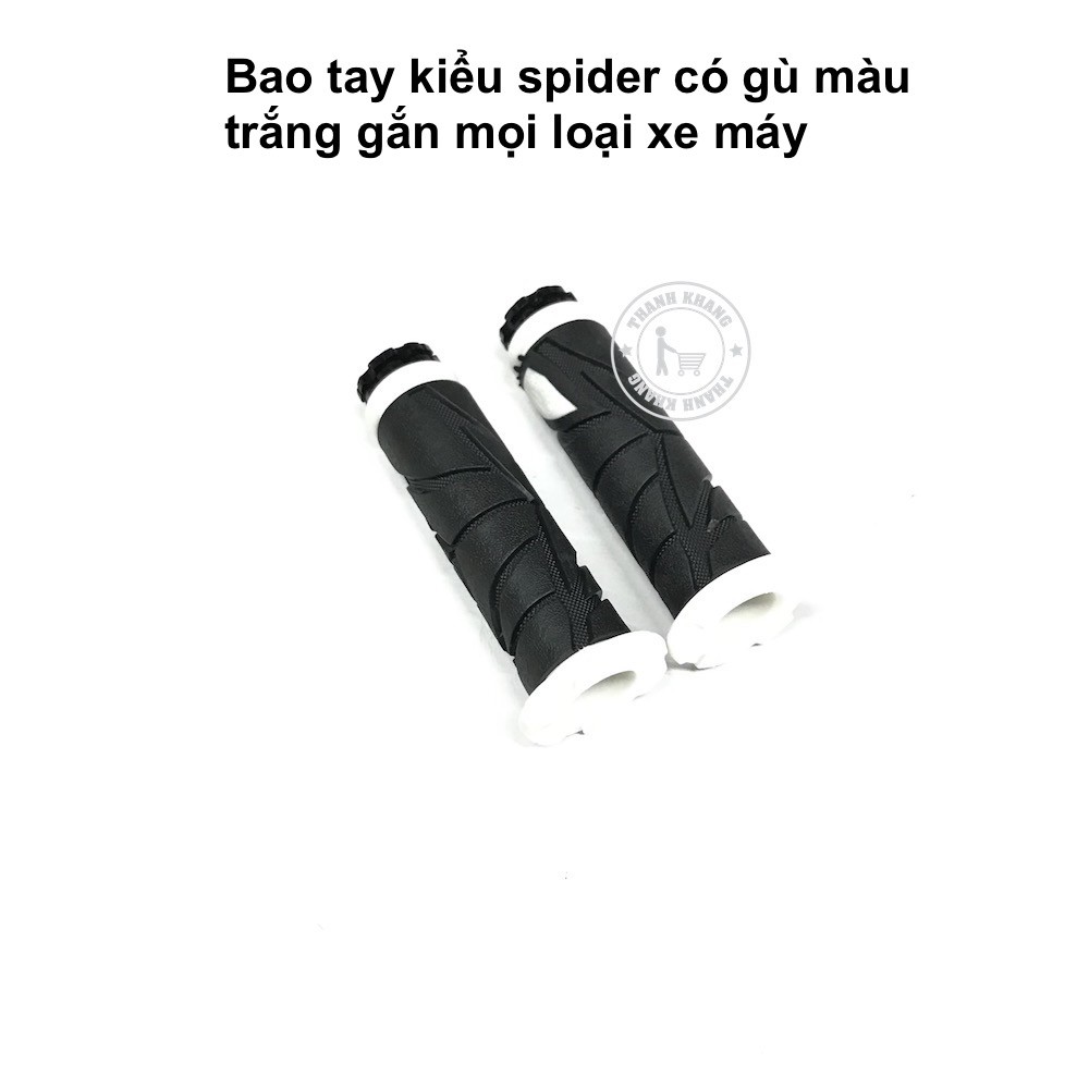 Bao tay xe máy kiểu spider có gù gắn mọi loại xe thanh khang màu trắng 006001381