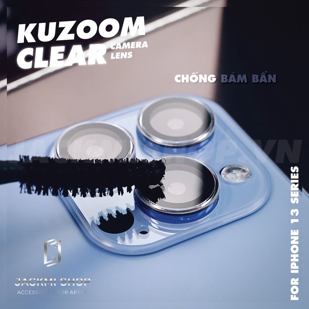 Cường lực camera lens KUZOOM Clear cho iP 13 13 Mini 13 Pro 13 Pro Max 14 14 Plus 14 Pro 14 Pro Max 15 Pro 15 ProMax