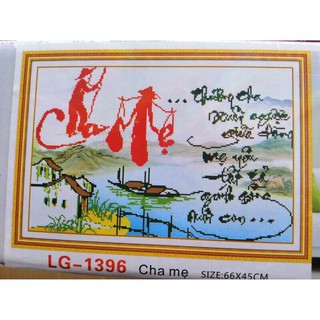 Tranh đính đá cha mẹ lg1396 kt 60x45cm