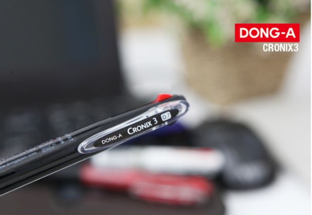 BÚT BI BẤM 3 NGÒI 3 MÀU DONG-A CRONIX