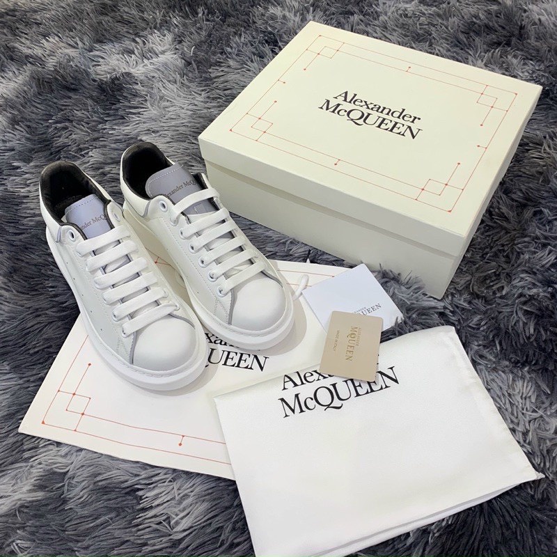 Giày Mc Queen phản quang Dây Lụa, MCQ Trắng phản quang Chuẩn 1.1, Sneaker Nam Nữ Full Box Bill