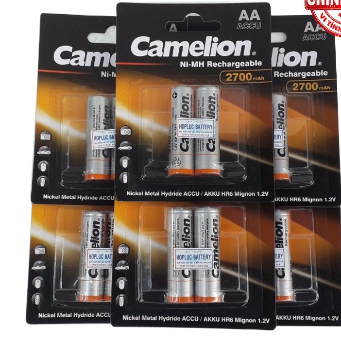 🌟CHÍNH HÃNG 🌟 Vỉ 2 Pin Sạc AA  Camelion Ni-MH Rechargeable Accu 2700mAh - 1.2V