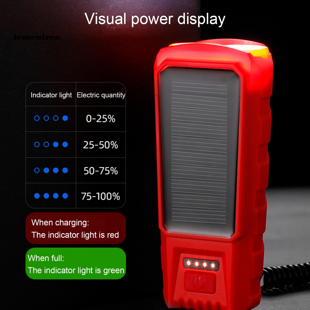 Đèn Pin Năng Lượng Mặt Trời 400 Lumens 3 Chế Độ Sáng Cao Cho Xe Đạp