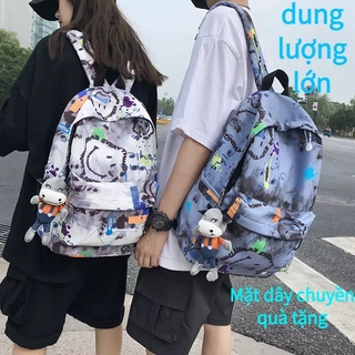 Ba lô đích thực ba lô thời trang cặp ba lô mới túi đi học niche graffiti ba lô của phụ nữ túi đi học đơn giản ba lô sinh viên đại học