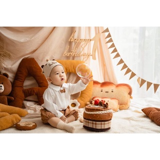 Bộ hoàng tử nâu phong cách Hàn Quốc cho bé trai sơ sinh