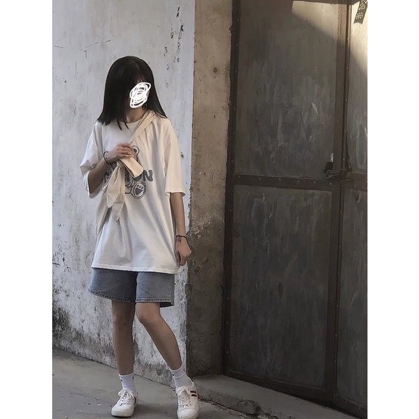 Set Đồ áo Gấu Quần jean Ngố 🌸áo thun nữ tay lỡ quần jean ống rộng Ulzzang🌸