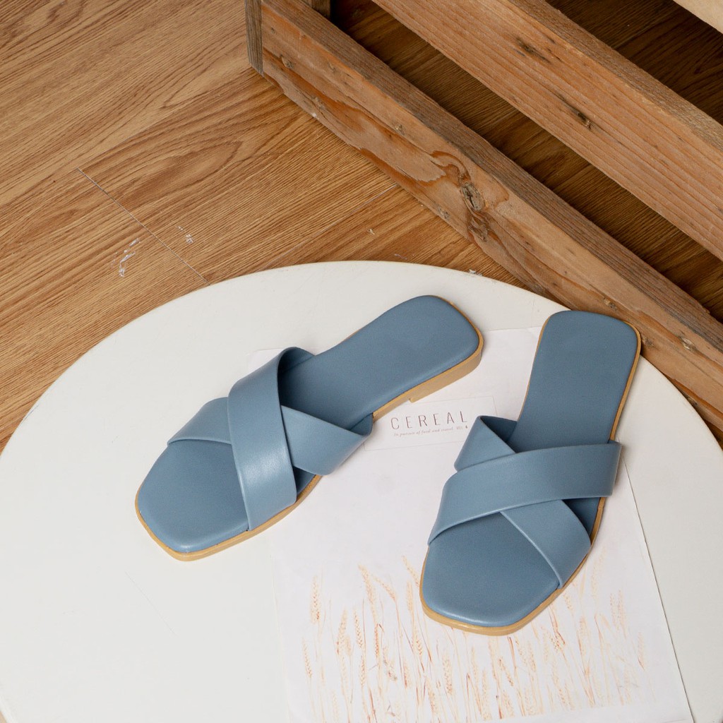 Erosska - Dép nữ đế bệt quai chéo thời trang Erosska 2022_ DE029