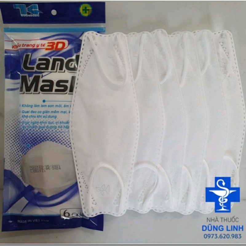 Khẩu trang 3D Kháng Khuẩn kf94 Land Mask Set 5 Cái Vào 1 Gói