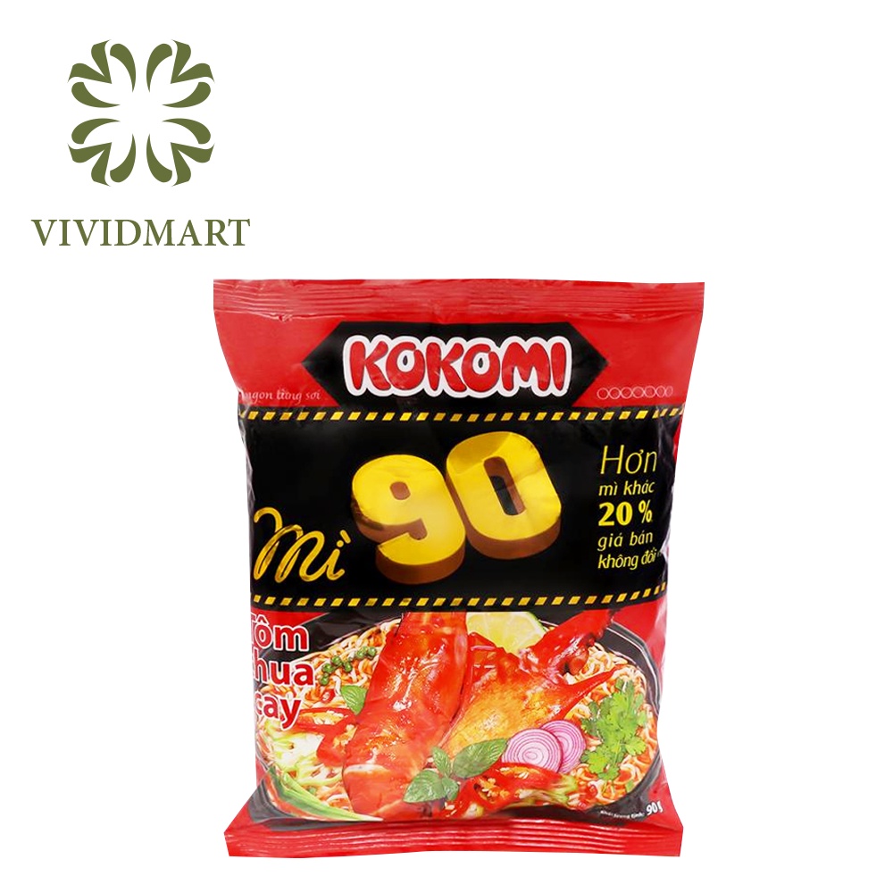 MÌ KOKOMI 90 TÔM CHUA CAY VÀ KOKOMI ĐẠI VỊ TÔM CHUA CAY THƯỜNG NGÀY – GÓI 90G - MASAN