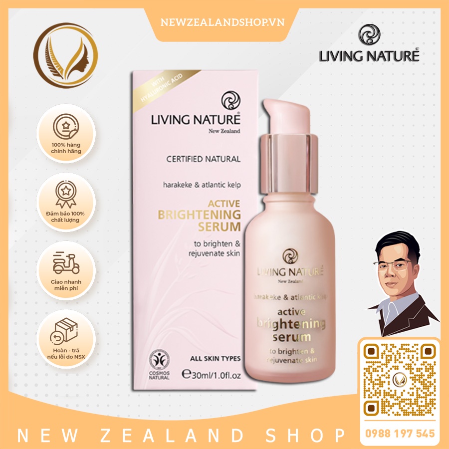 Serum dưỡng trắng da, chống lão hóa Living Nature Active Brightening Serum 30ml