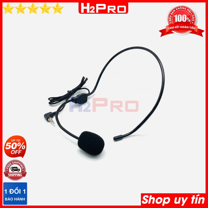 Micro trợ giảng có dây H2Pro cao cấp đeo vành tai, mic quàng tai có dây giá rẻ dùng cho trợ giảng