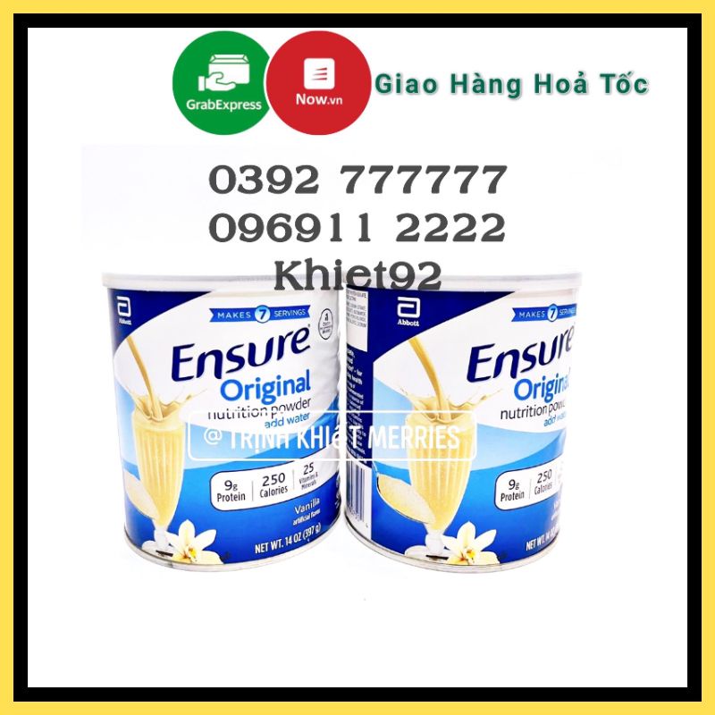 SỮA ENSURE MỸ LON 397GR DÙNG CHO MỌI LỨA TUỔI