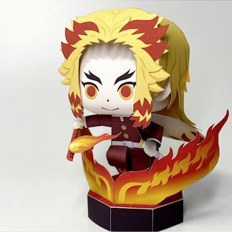 Mô hình giấy anime Rengoku Kyoujurou (Hơi thở của lửa/Honō no kokyū?) [Demon slayer/Kimetsu no Yaiba]