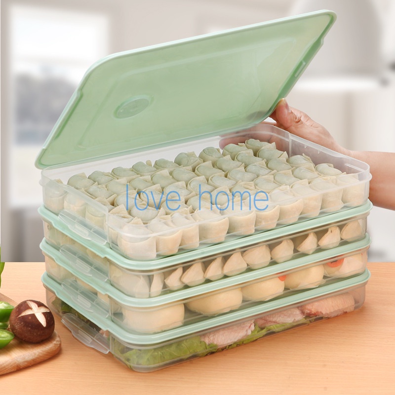 Hộp Đựng Thức Ăn Nhiều Tầng Có Nắp Đậy Và Micro Cho Tủ Lạnh