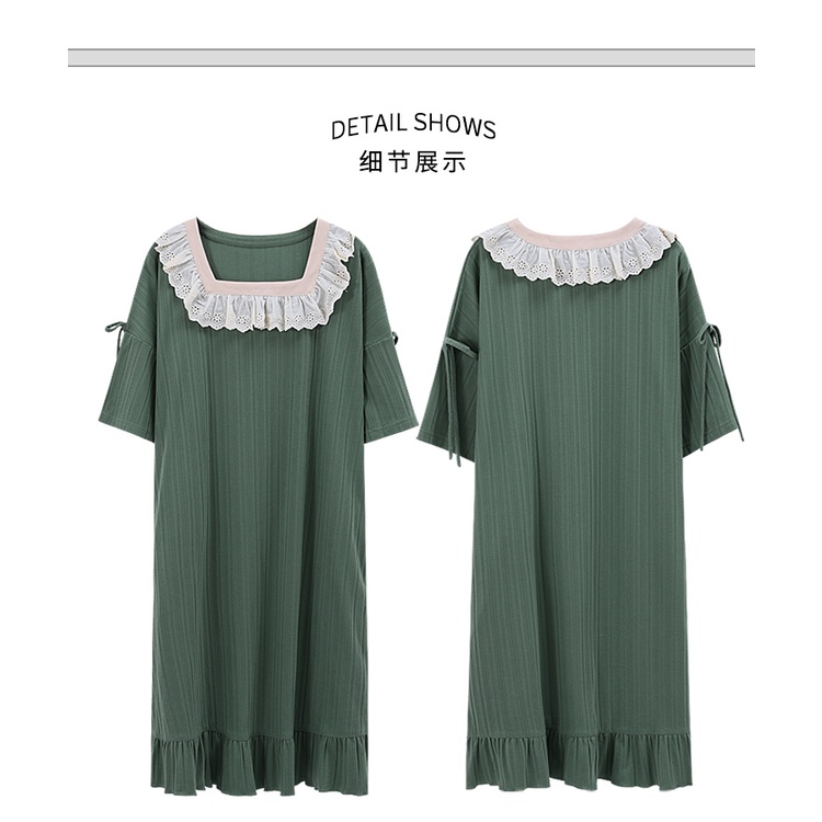 đồ ngủ Công Chúa 100% Cotton Màu Xanh Lá Nhạt Thoải Mái | BigBuy360 - bigbuy360.vn