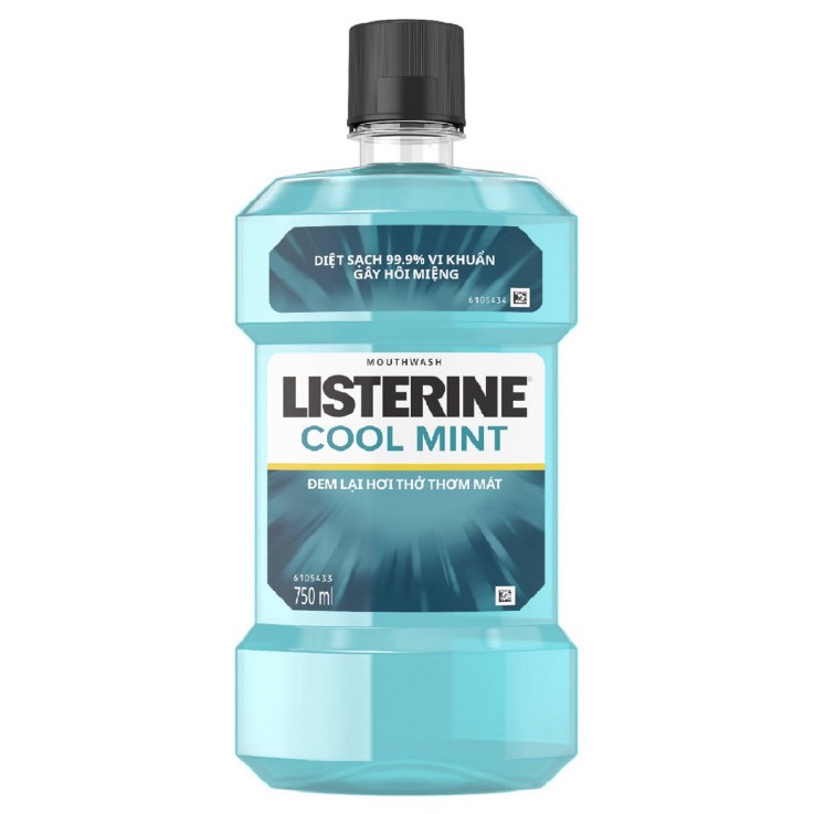 [ Free Ship - Mua 2 Tặng 1 chai 750ml ] Nước Súc Miệng Listerine Hơi Thở Thơm Mát 750ml Cool Mint Mouthwash