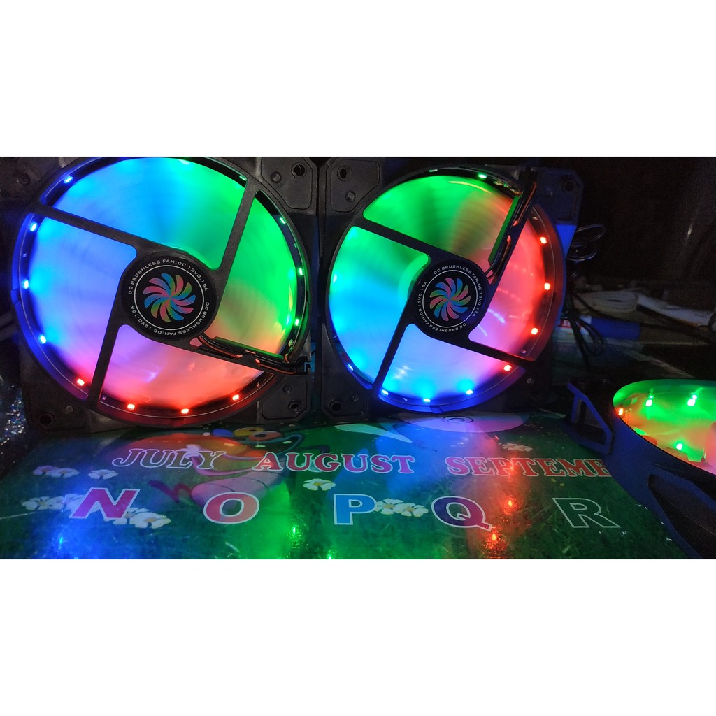 [Mã ELFLASH3 hoàn 10K xu đơn 20K] Fan Led Rainbow 12cm 33 bóng