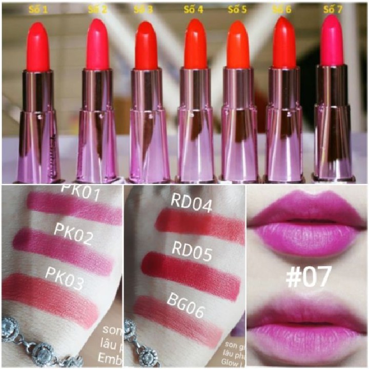 Son môi dưỡng ẩm không trôi Embisu Glow Lip Tint hàn quốc