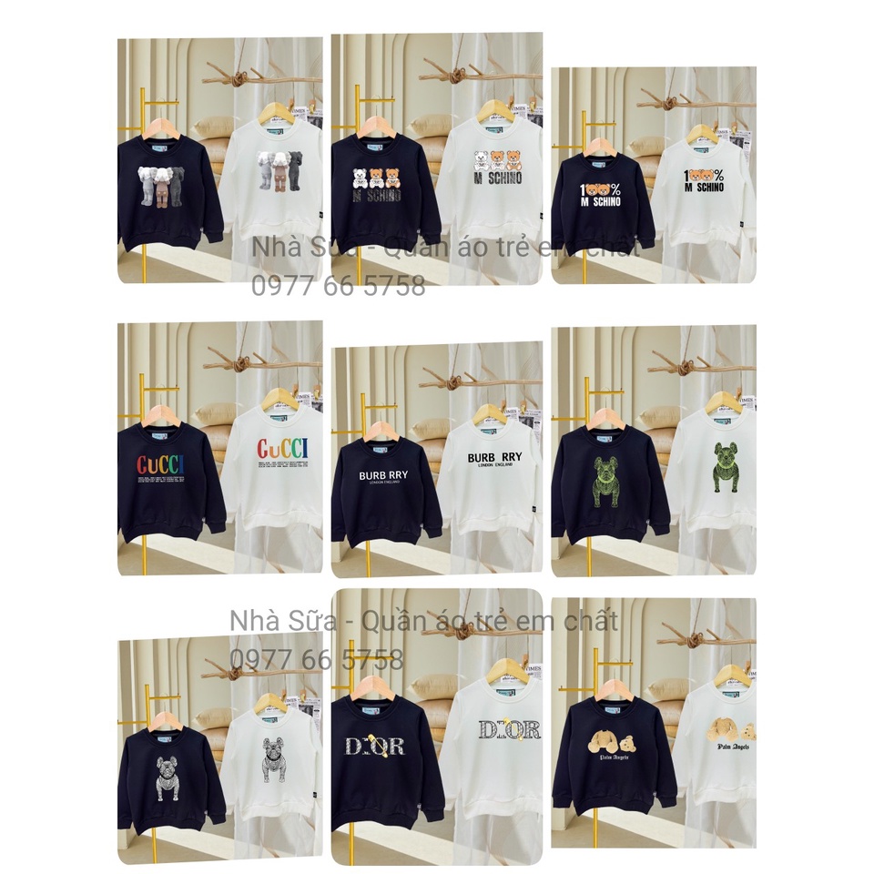ÁO NỈ DA CÁ CHO BÉ GUCCI, DIOR, MOSCHINO