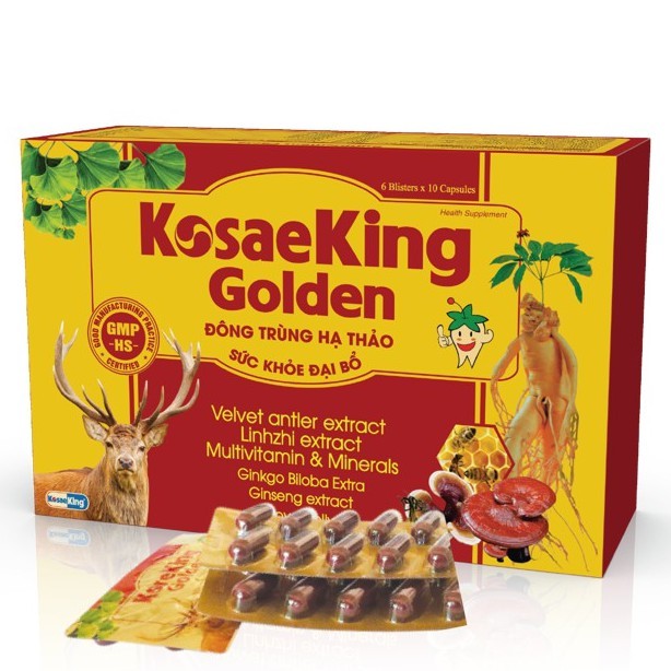 KOSAEKING GOLDEN - VIÊN ĐÔNG TRÙNG HẠ THẢO - SỨC KHỎE ĐẠI BỔ - HỘP 60 VIÊN