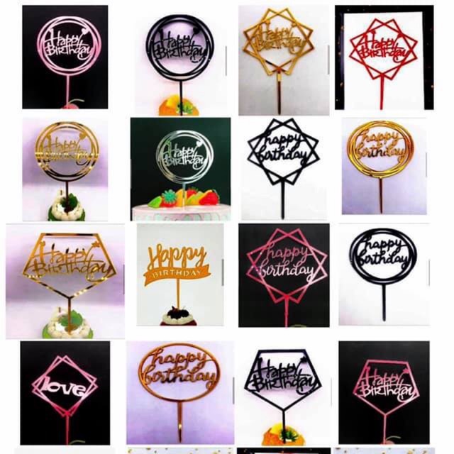 Set 22 chữ HPBD nhựa meca cắm bánh