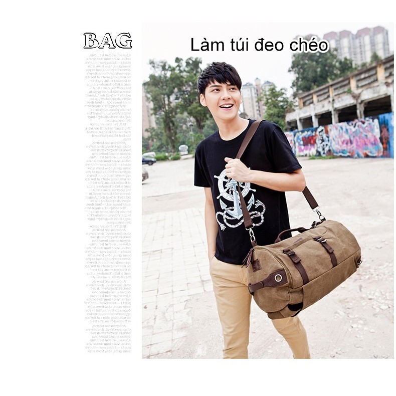 Balo - túi trống vải bố thời trang - có ngăn laptop
