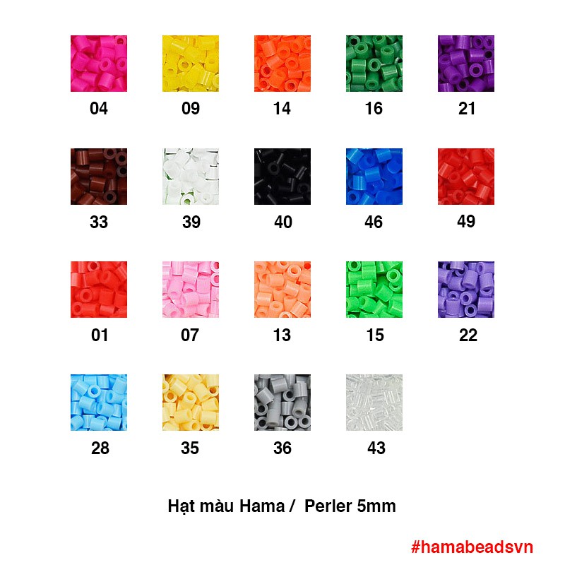 1000 hạt Perler beads, Hama beads, Hạt màu kì thú